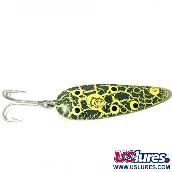 Vintage  Eppinger Dardevle, 1oz Green / Yellow Frog fishing spoon #0024
