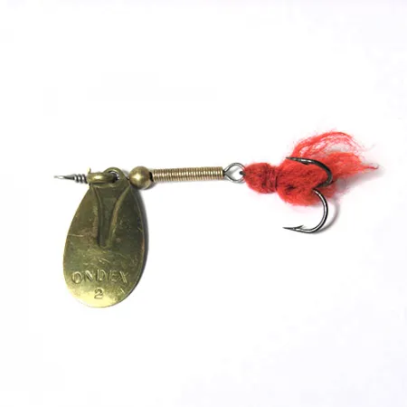 Vintage Ondex, 1/16oz Brass / Red spinning lure #0028
