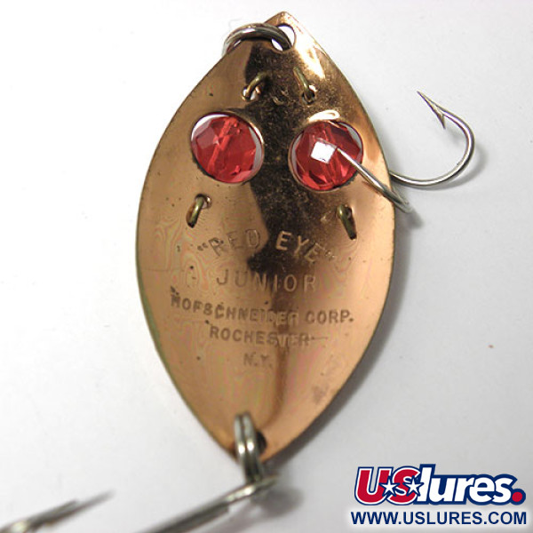 Vintage  Hofschneider Red Eye junior, 2/5oz Copper / Red Eyes fishing spoon #0030
