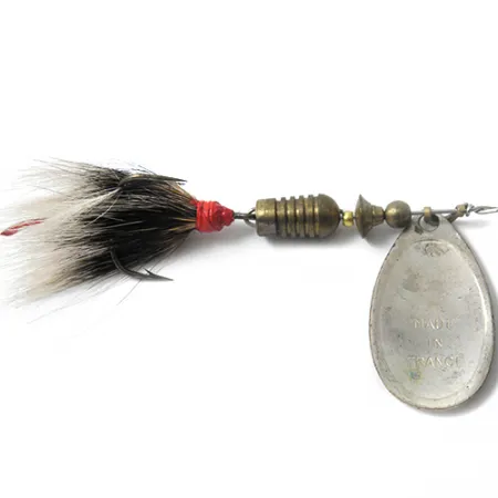 Vintage Mepps Aglia 3 dressed, 1/4oz Steel / Red spinning lure #0049