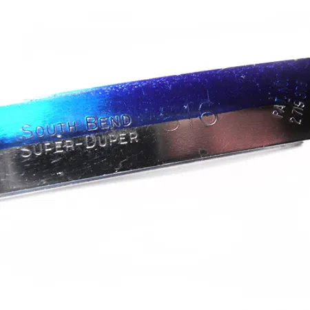 Vintage Other Super Duper, 2/3oz Nickel / Blue fishing spoon #0068