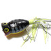 Vintage   Fred Arbogast Hula Popper, 1/4oz Green / Yellow / Red fishing lure #0074