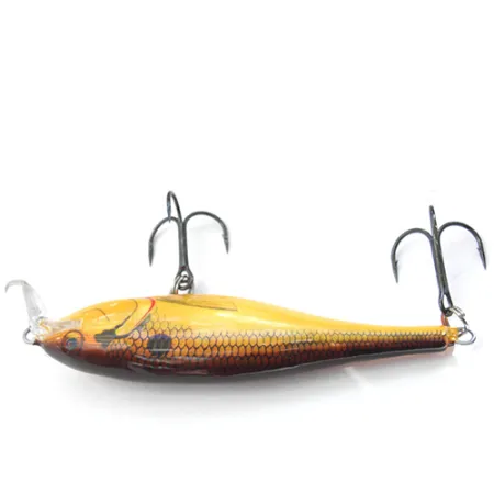 Vintage Rapala Shallow Shad Rap, 2/5oz Brown / Yellow JP fishing lure #0082