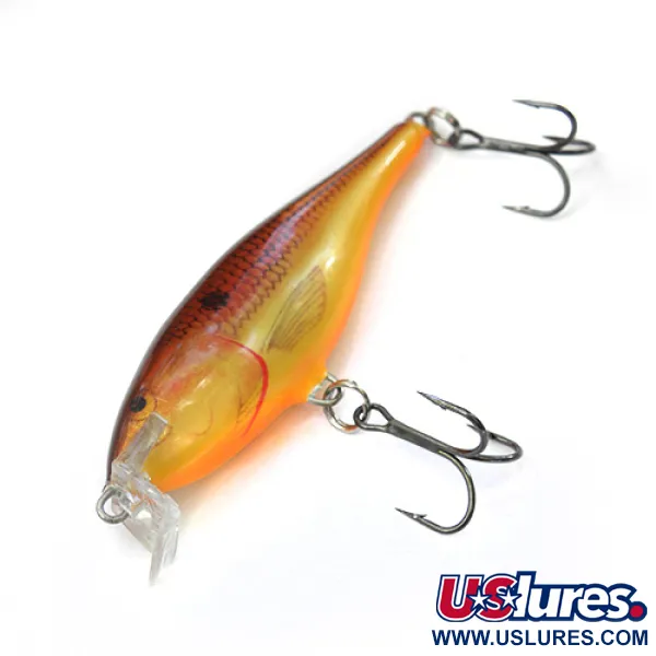 Vintage Rapala Shallow Shad Rap 08, 1/3oz Brown / Yellow JP fishing lure #0083