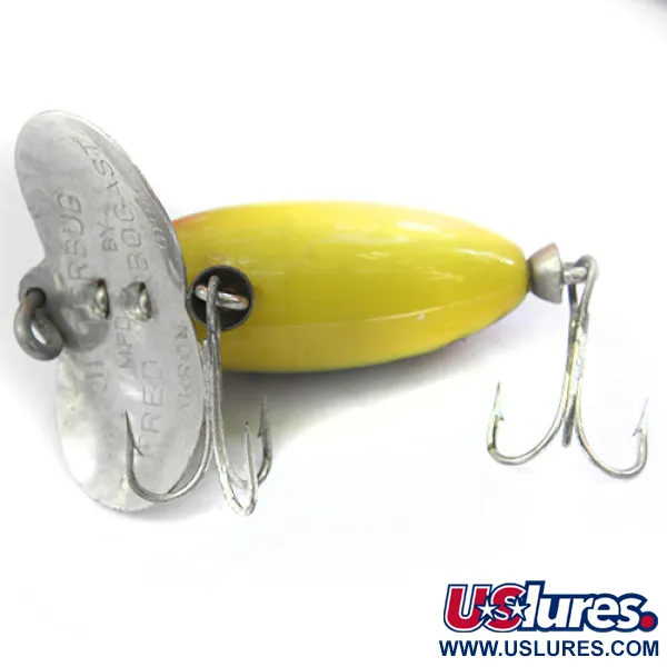Vintage    Fred Arbogast Jitterbug, 1/4oz Yellow / Green / Black Perch fishing lure #0087