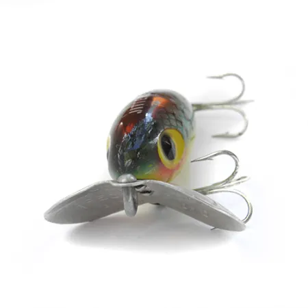 Vintage  Fred Arbogast Jitterbug, 1/4oz Yellow / Green / Black Perch fishing lure #0087