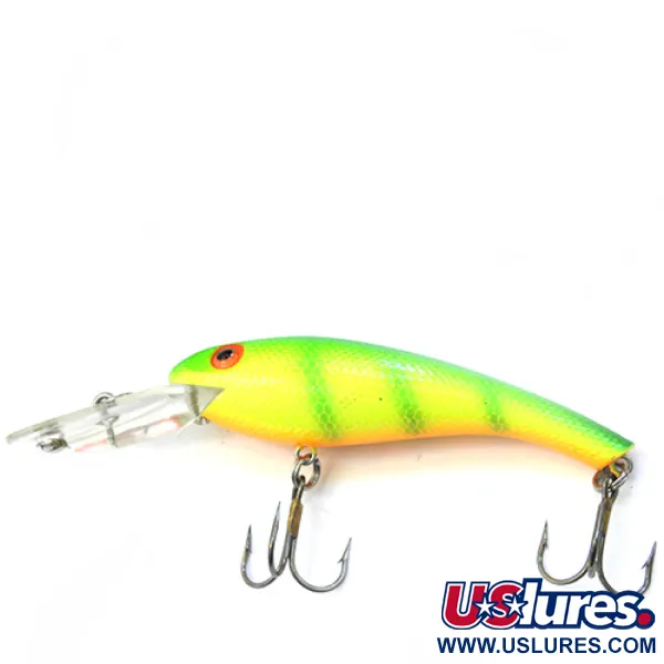 Vintage    Cotton Cordell Wally Diver , 1/2oz Yellow / Green / Orange fishing lure #0092