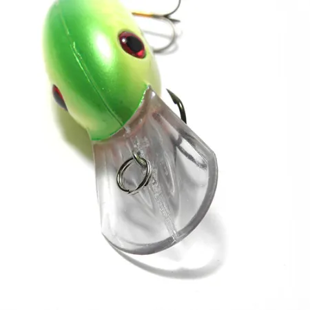 Vintage Strike King Pro 3, 1/3oz Yellow / Green / Red Eyes fishing lure #0103