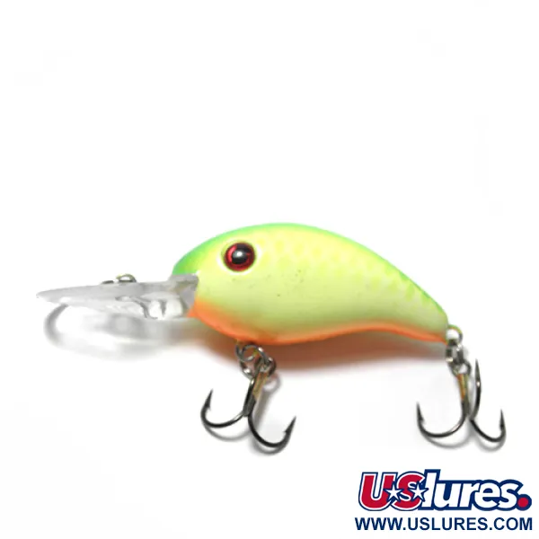 Vintage   Strike King Pro 3, 1/3oz Yellow / Green / Red Eyes fishing lure #0103