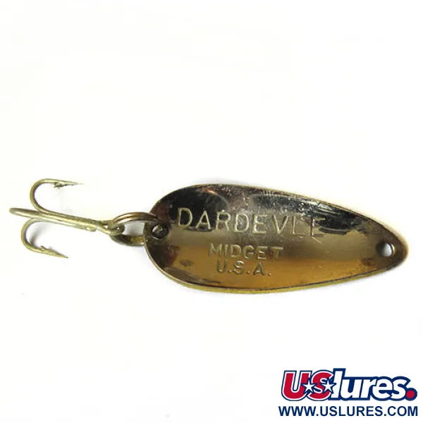 Vintage Eppinger Dardevle Midget, 3/16oz Green / Yellow Frog  fishing spoon #0118