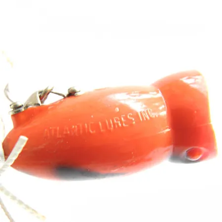 Vintage Other Popper Atlantic Lures, 1/4oz Orange / Black / White tail fishing lure #0132