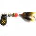 Vintage   Mepps Black Fury 1 Dressed (with tail), 3/32oz Black / Yellow spinning lure #0138