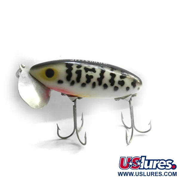Vintage   Fred Arbogast Jitterbug, 1/2oz Tiger / White / Black fishing lure #0145