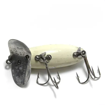 Vintage Fred Arbogast Jitterbug, 3/5oz Frog / Green / Black fishing lure #0149