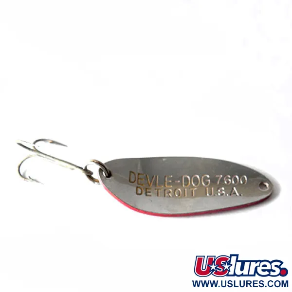 Vintage Eppinger Dardevle Devle Dog, 1/3oz Red / White fishing spoon #0169