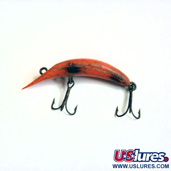 Vintage   Lazy Ike, 1/8oz Orange / Black fishing lure #0186