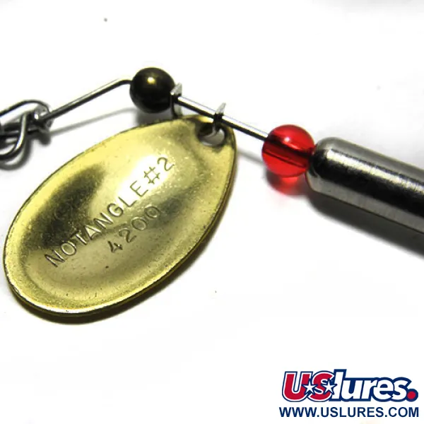 Vintage   Eppinger Dardevle Notangle 2, 3/16oz Yellow / Red / Brass / Nickel spinning lure #0197