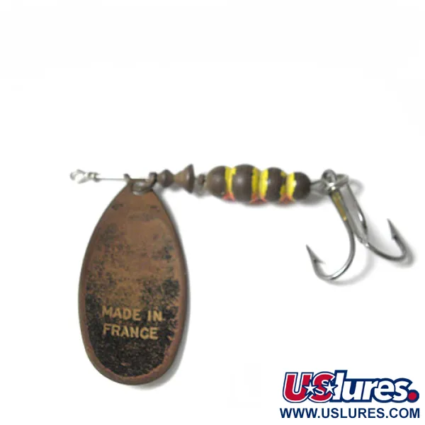 Vintage   Mepps Aglia 5, 1/2oz Copper / Red / White spinning lure #0204