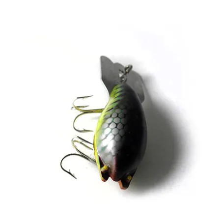 Vintage Mud Bug Fred Arbogast, 1/3oz Green / Yellow / Gray fishing lure #0209