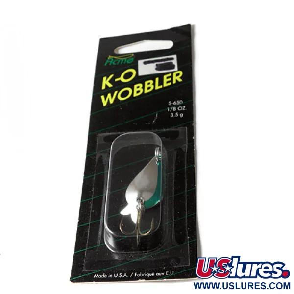Acme  ACME K.O. Wobbler, 1/8oz Nickel / Green fishing spoon #0215