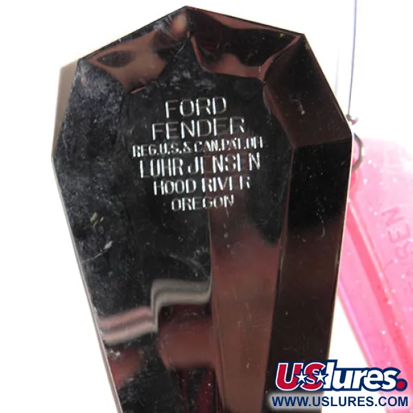 Vintage   Luhr Jensen Ford Fender Lake Troll Troll Lure, 1oz Nickel / Pink fishing #0217