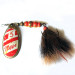 Vintage   Mepps 5 Dressed, 1/2oz White / Red / Brass spinning lure #0222