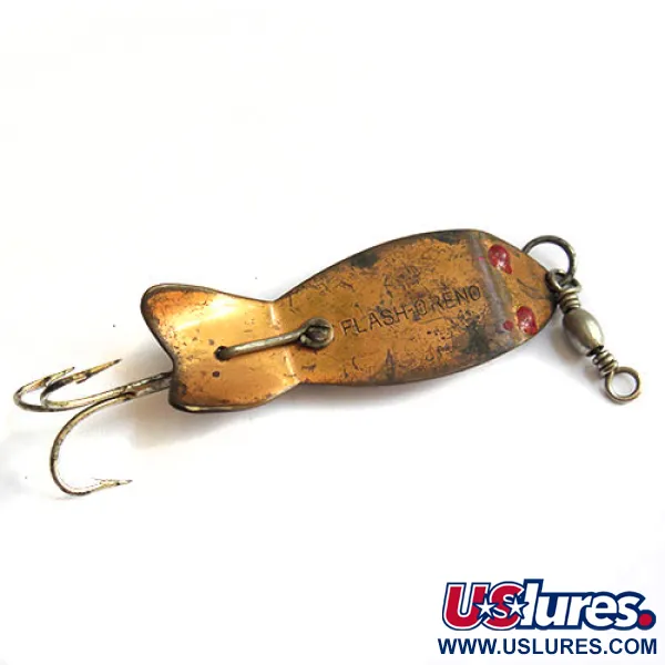 Vintage South Bend FLASH-ORENO , 1oz Copper / Red fishing spoon #0230