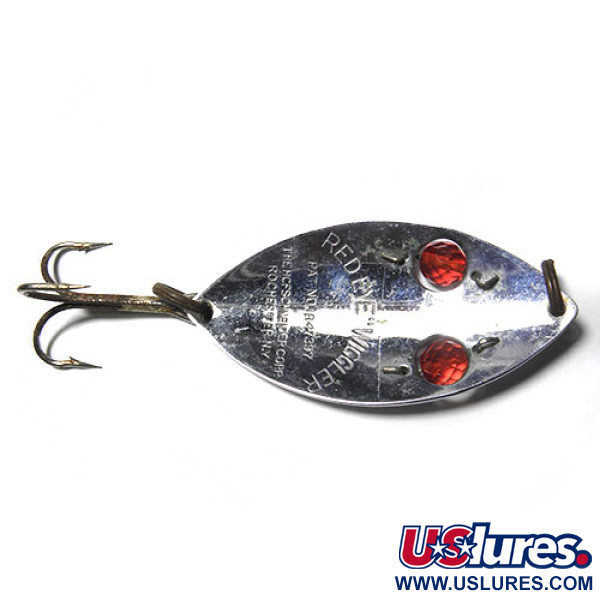 Vintage   Red Eye Wiggler Hofschneider, 1oz Nickel fishing spoon #0237