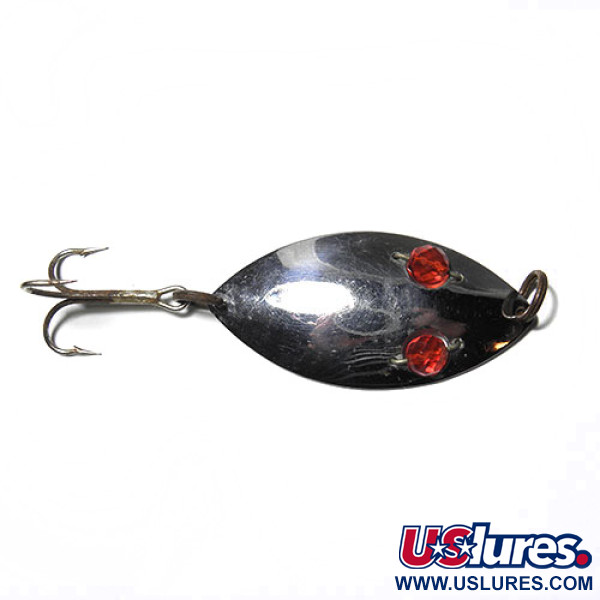 Vintage   Red Eye Wiggler Hofschneider, 1oz Nickel fishing spoon #0237