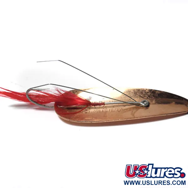 Vintage Eppinger Dardevle Feathered Weedless, 1oz Copper fishing spoon #0241