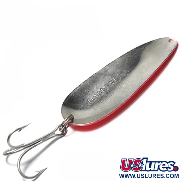 Vintage Eppinger Dardevle, 1oz Dark Red / Pink fishing spoon #0244