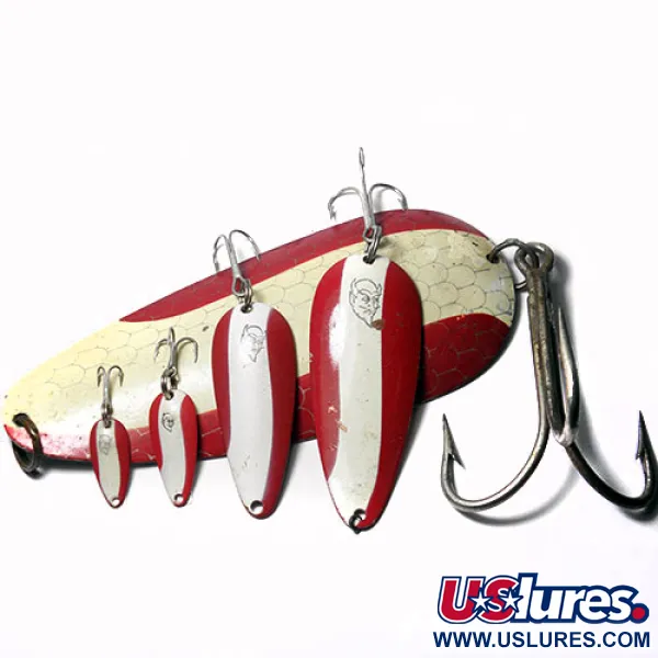 Vintage Eppinger Dardevle Huskie Devle, 3 1/4oz Red / White fishing spoon #0245