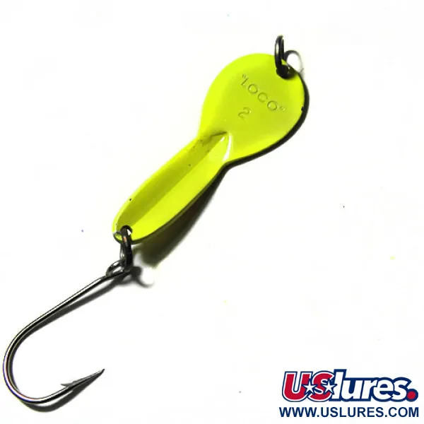 Vintage Luhr Jensen Loco 2, 1/3oz Yellow / Red fishing spoon #0246