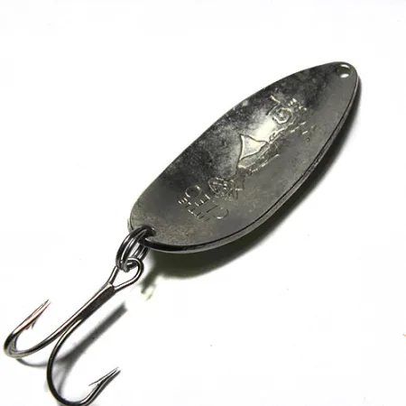 Vintage Seneca Little Cleo (Hula Girl) , 1/2oz Green / Nickel / Red fishing spoon #0266