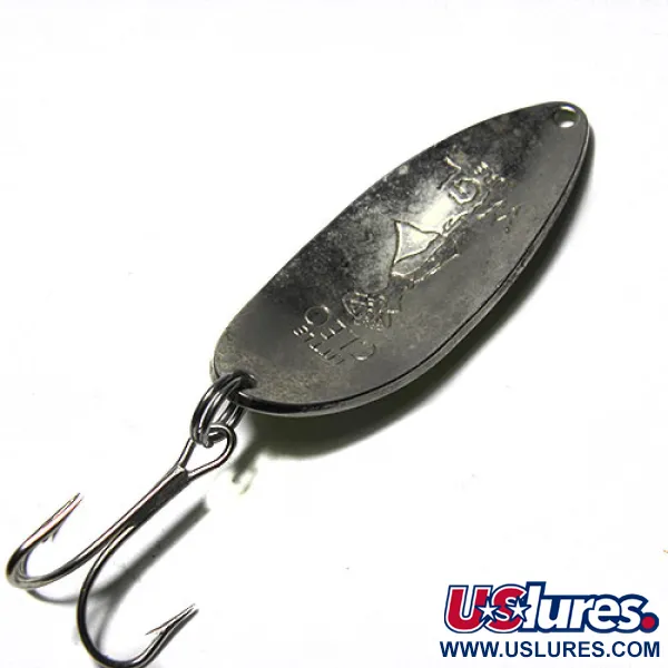 Vintage Seneca Little Cleo (Hula Girl) , 1/2oz Green / Nickel / Red fishing spoon #0266