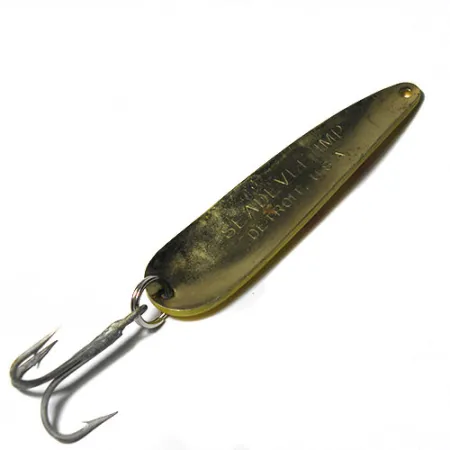 Vintage Eppinger Dardevle Seadevle Imp, 1oz Yellow / Red Five of Diamonds fishing spoon #0273