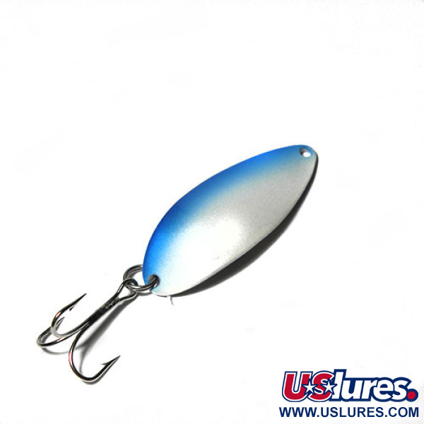 Vintage  Seneca Little Cleo (Hula Girl), 1/2oz White Pearl / Blue fishing spoon #0274