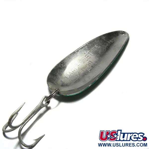 Vintage Eppinger Dardevle Dardevlet 0304, 3/4oz Nickel / Green fishing spoon #0304