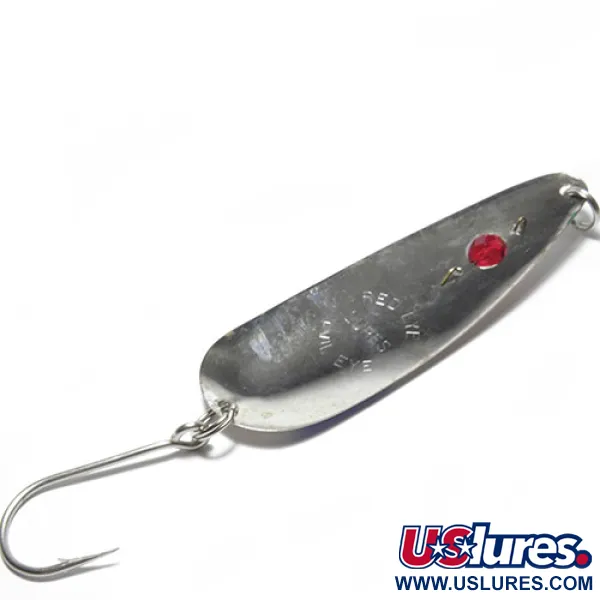 Vintage  Eppinger Red Eye Evil Eye, 1/3oz Nickel / Blue / Red Eye fishing spoon #0307