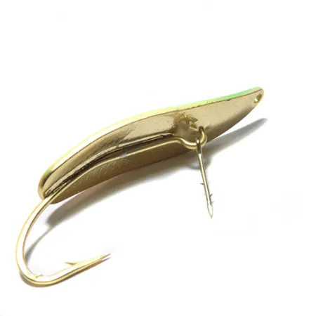 Vintage Mepps Timber Doodle 0, 1/4oz Gold / Fluorescent Green / Yellow / Orange fishing spoon #0310