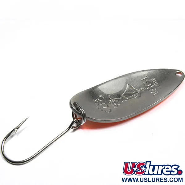 Vintage Seneca Little Cleo (Hula Girl), 1/2oz White / Orange fishing spoon #0345