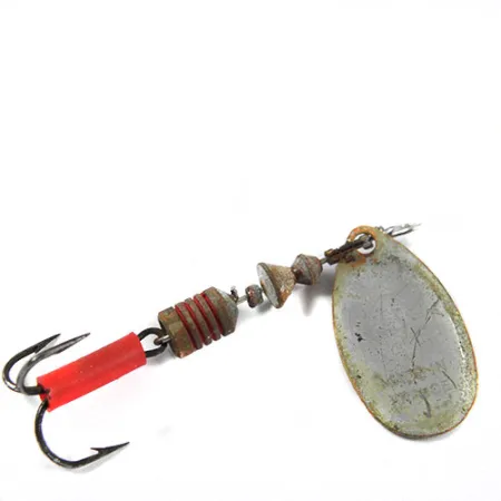 Vintage Mepps Aglia 2, 3/16oz Silver / Red / White spinning lure #0350