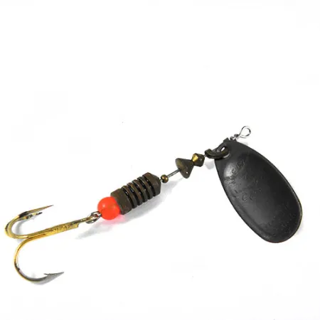 Vintage Mepps Black Fury 3, 1/4oz Black / Bright Orange spinning lure #0360