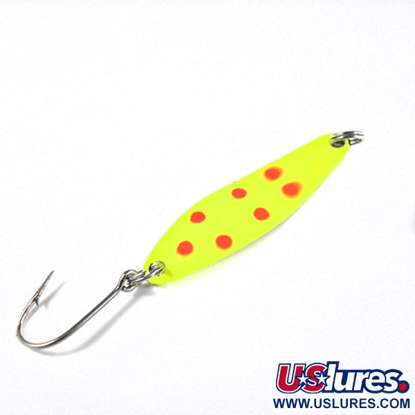 Vintage  Luhr Jensen Needle fish 2, 3/32oz Yellow / Red fishing spoon #0372