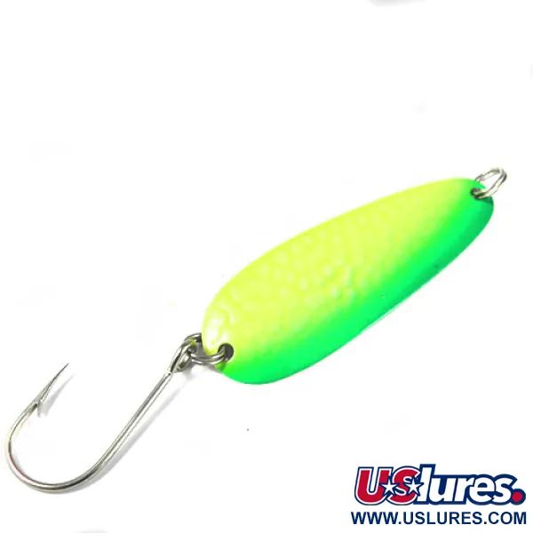Vintage Looter Acme, 1/8oz Yellow / Green fishing spoon #0376