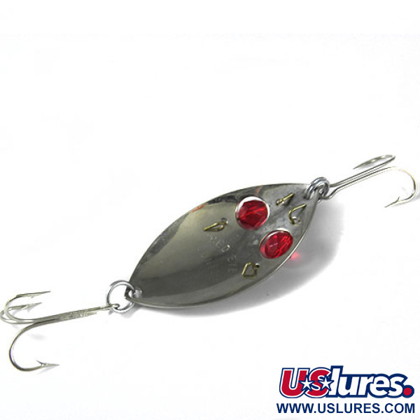 Vintage  Hofschneider Red Eye junior, 1/2oz Nickel / Red Eyes fishing spoon #0384