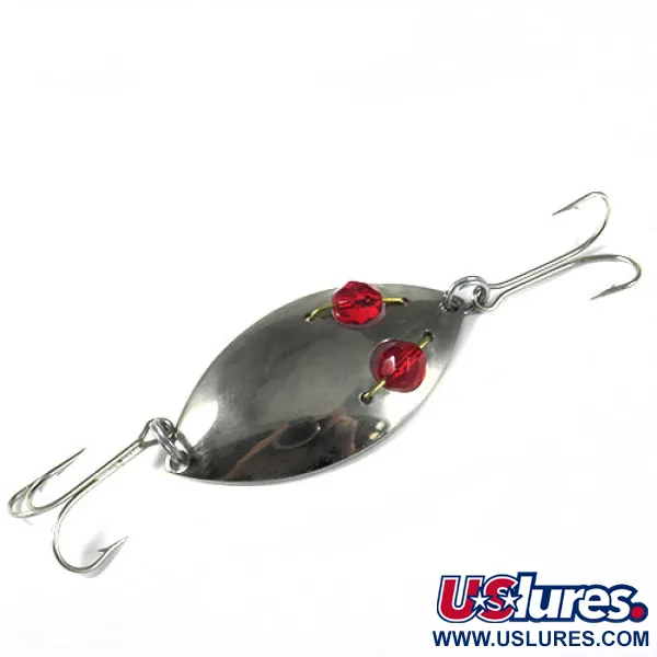 Vintage Hofschneider Red Eye junior, 1/2oz Nickel / Red Eyes fishing spoon #0384