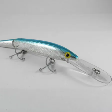 Vintage  Rebel spoonbill minnow jointed, 3/4oz Silver / Blue fishing lure #0397