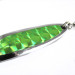 Vintage  Luhr Jensen Krocodile Die #3, 1/2oz Nickel / Green Hologram fishing spoon #0402
