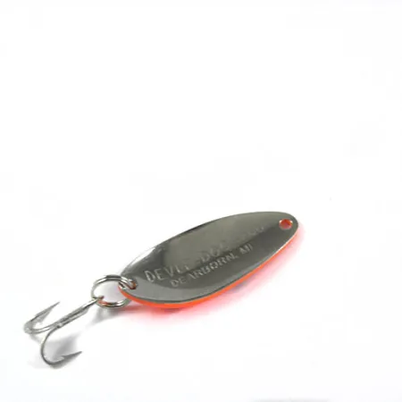 Vintage Eppinger Dardevle Devle Dog 5200, 1/4oz Orange / Black fishing spoon #0404
